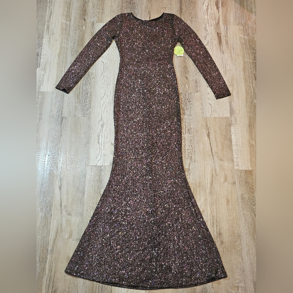 Open Back Glitter Dress